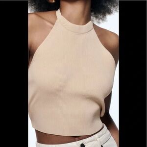 Zara Cream Ribbed Camisole
